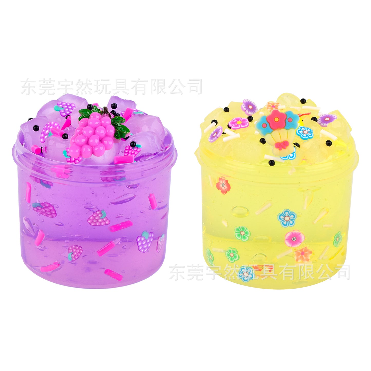 A 60ml jelly square crystal crisp, with yellow, purple, red and blue transparent crisp