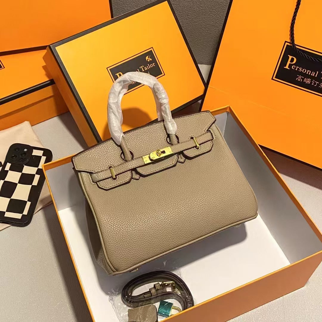 A high-end textured women's bag handbag 30CM soft leather European and American fashion TOGO platinum bag exquisite and versatile