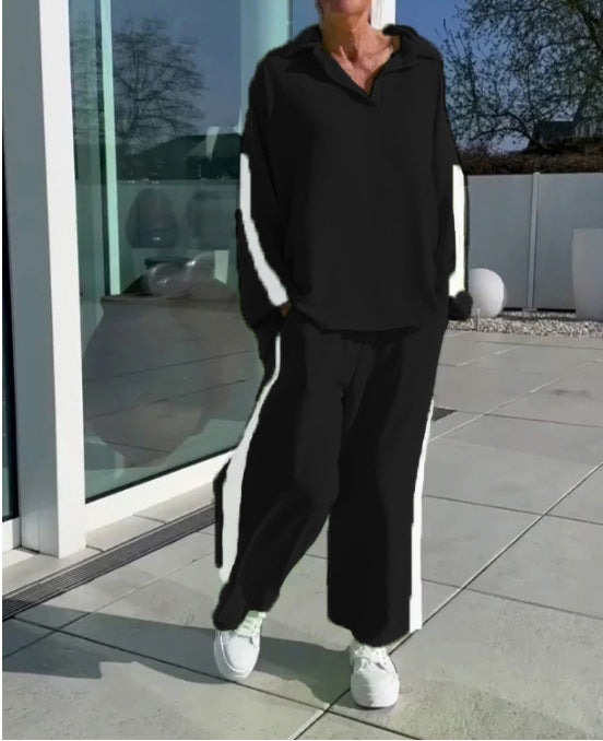 A lady's long-sleeved trousers suit