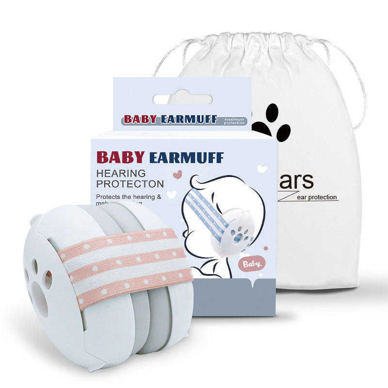 A Baby protection Anti-noise earmuffs Children's sleep soundproof earphones Children's protective earmuffs Head wearing webbing model