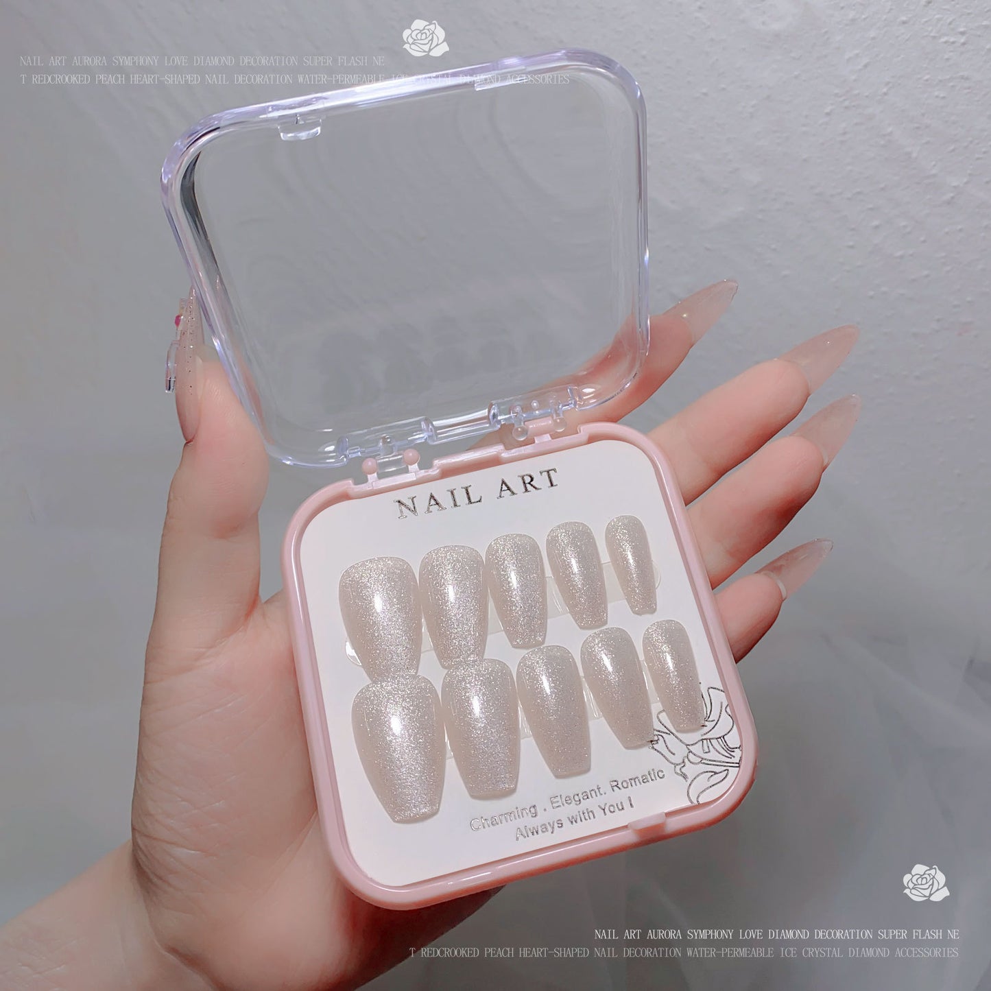 A new nail art wear nail spar cat eye flash diamond nail patch wear nail handmade nail art fake nail wholesale - Mixbatch