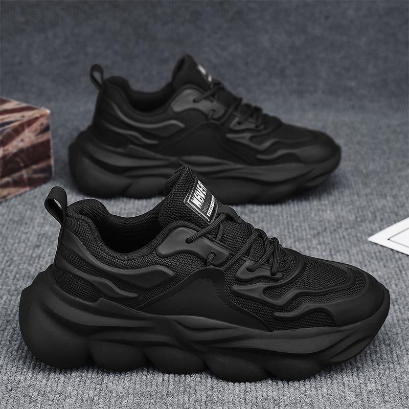 A new versatile men's shoes spring casual running sports shoes breathable men's lightweight thick-soled heightening trendy dad shoes - Mixbatch