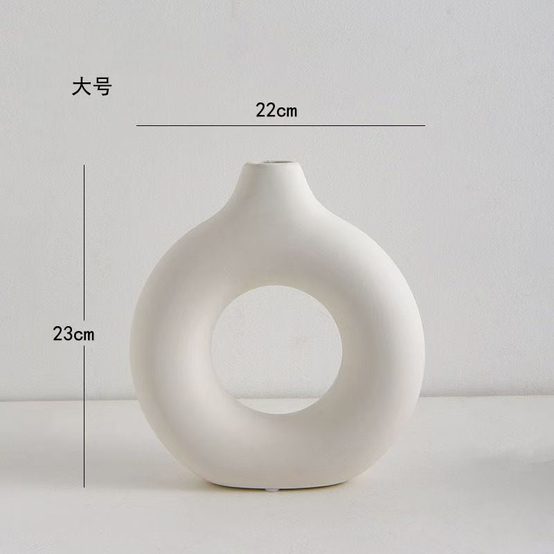 A Nordic style creative plastic vase home living room decoration dining table imitation ceramic ornament flower arrangement vase flower pot flower device