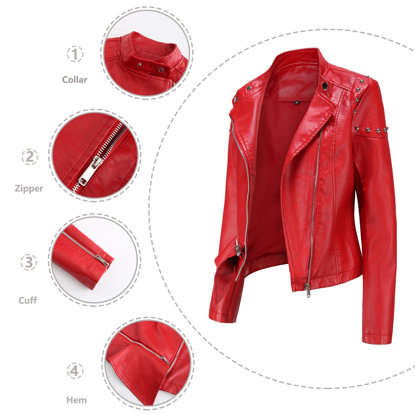 A women's leather jacket