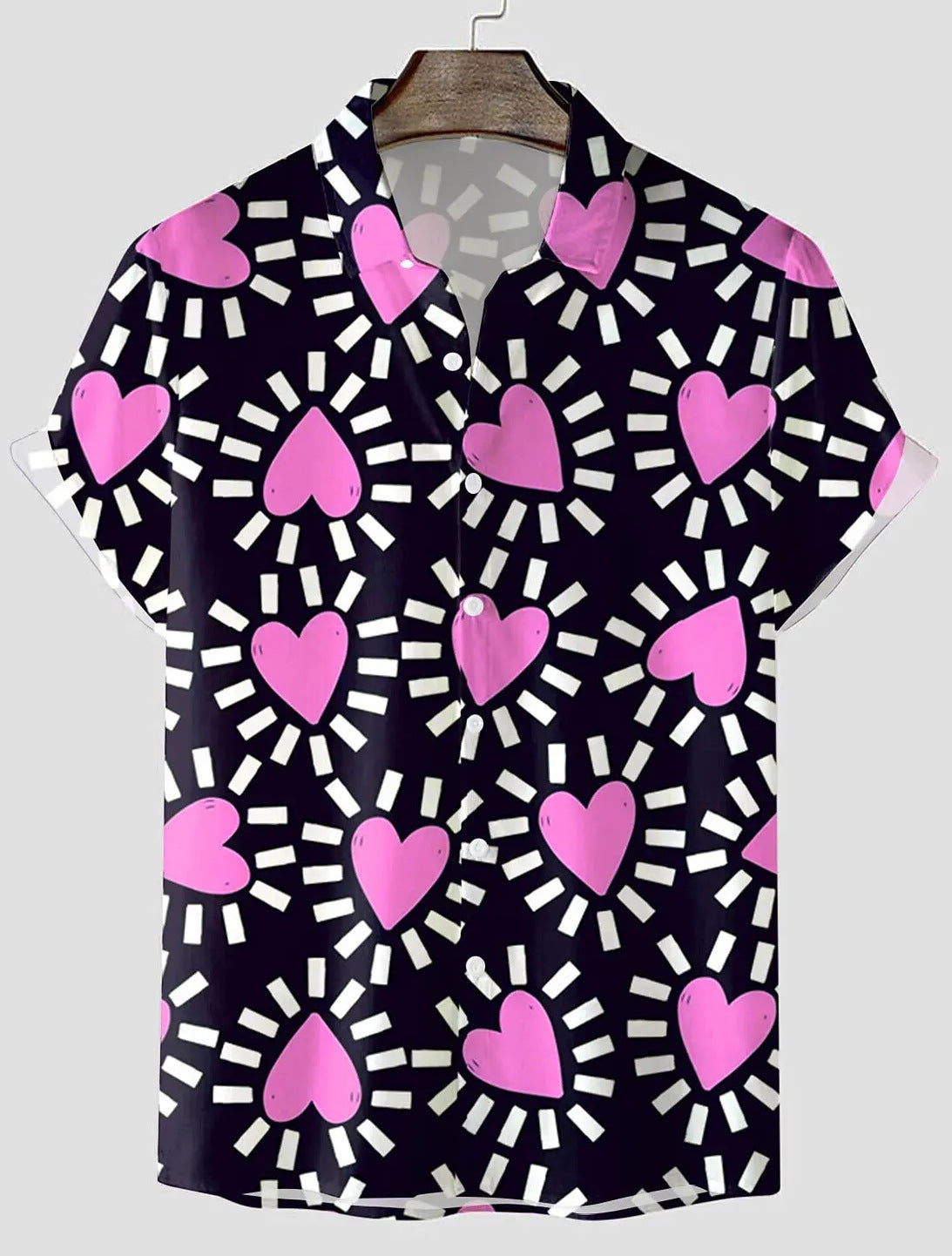 A love pattern short sleeve shirt