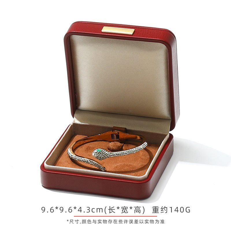 A Arched Leather Ring Jewelry Box