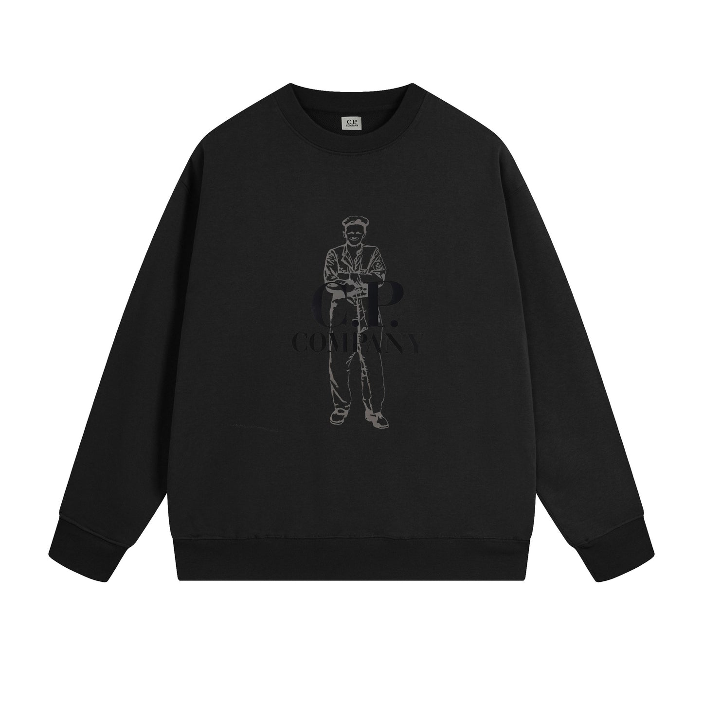 A crew neck sweater