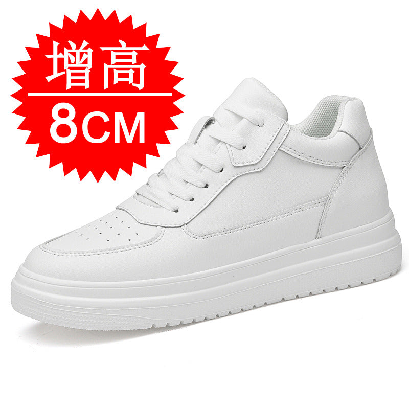 A men's shoes summer breathable couple heightening shoes 8cm men's cowhide inner