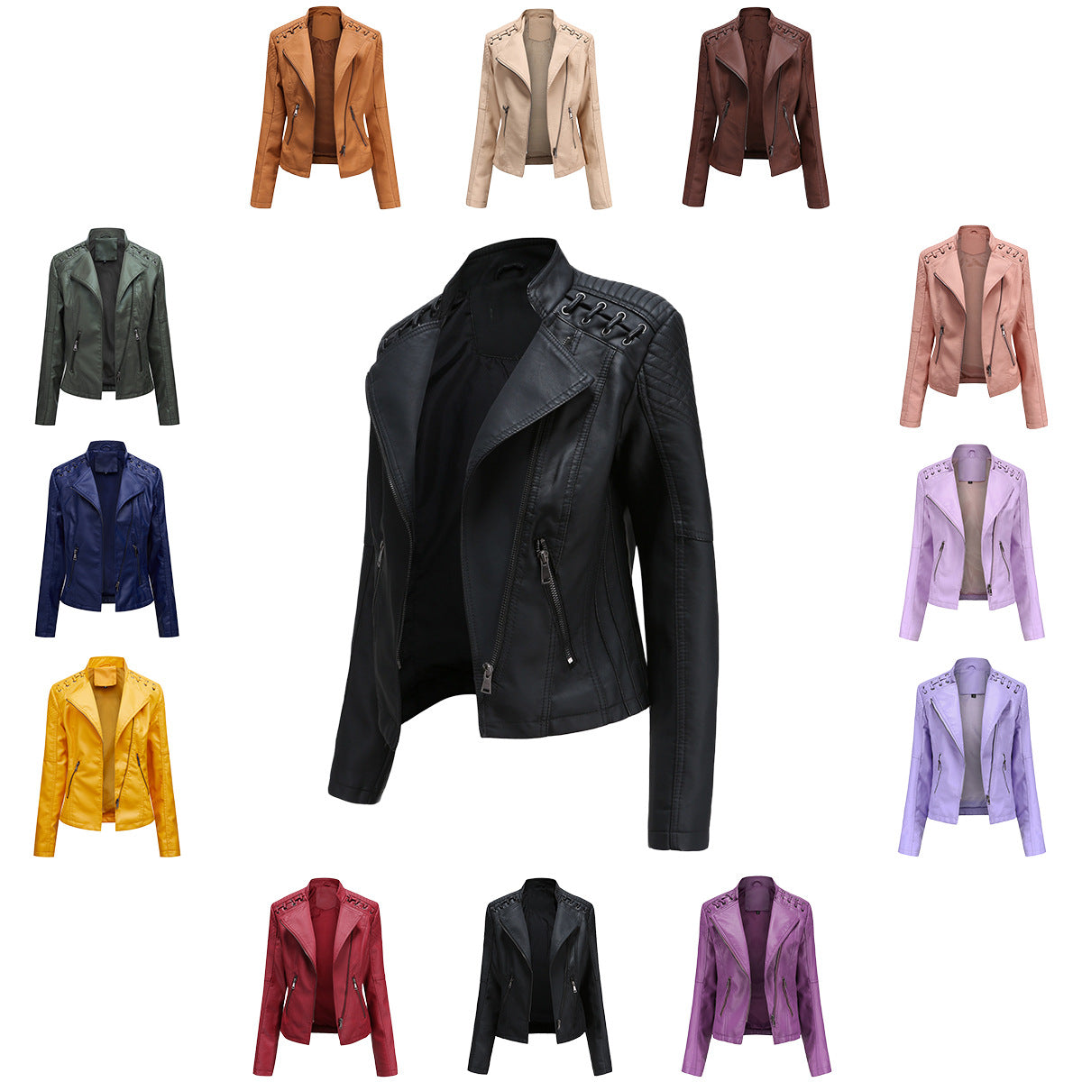 A women's leather jacket