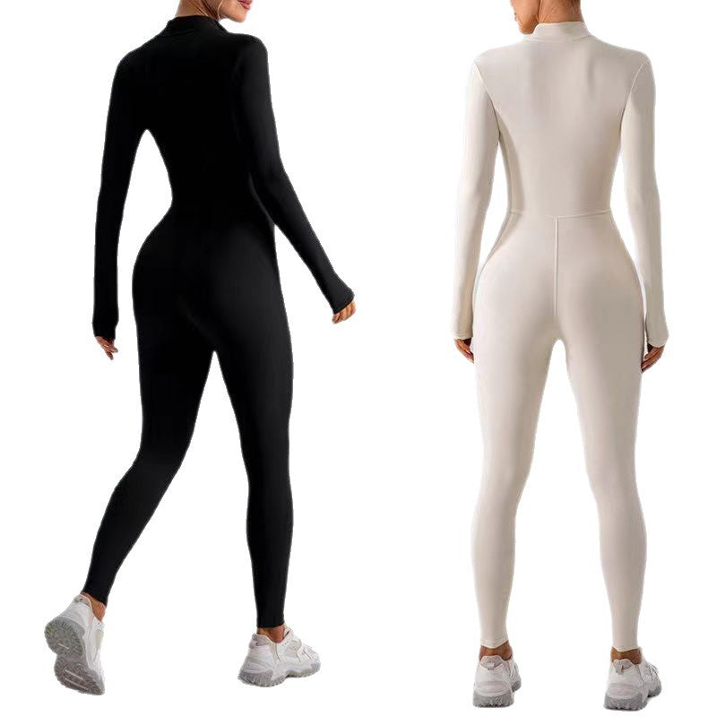 A velvet one-piece yoga suit fitness suit