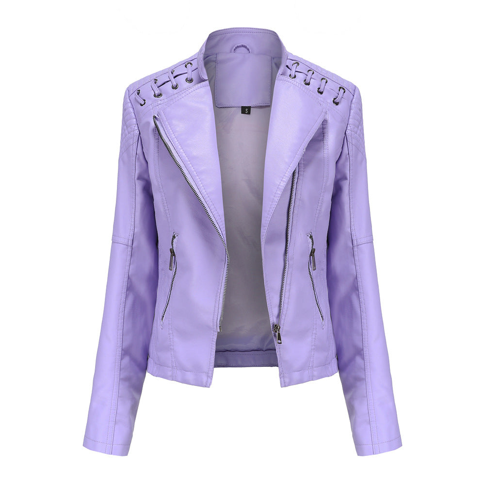 A women's leather jacket