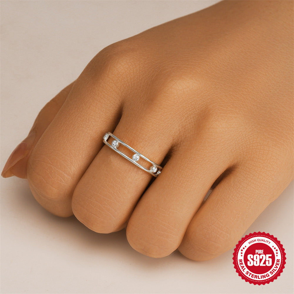 A S925 sterling silver adjustable open ring