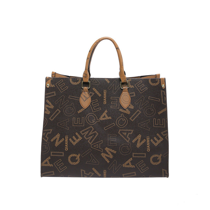 A new model, new style, simple and large-capacity letter presbyopia tote bag, portable commuter women's bag