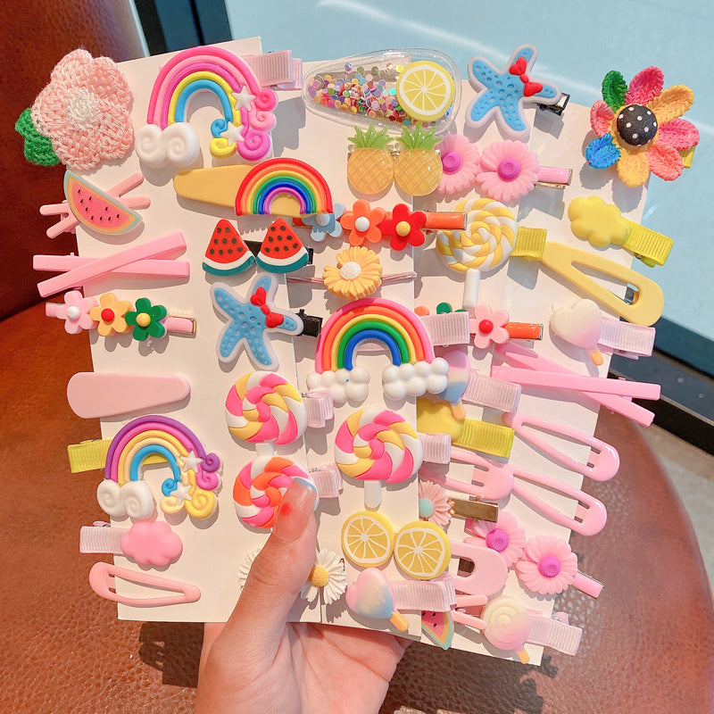 A children's hairpin stall set wholesale summer little girl hairpin cute girl broken hairpin headdress