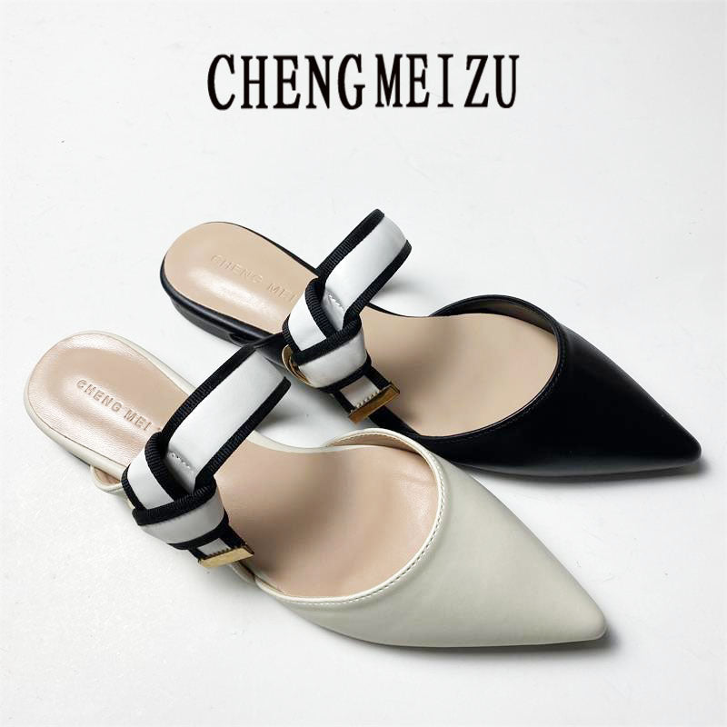 A women's bag head half slippers summer versatile flats