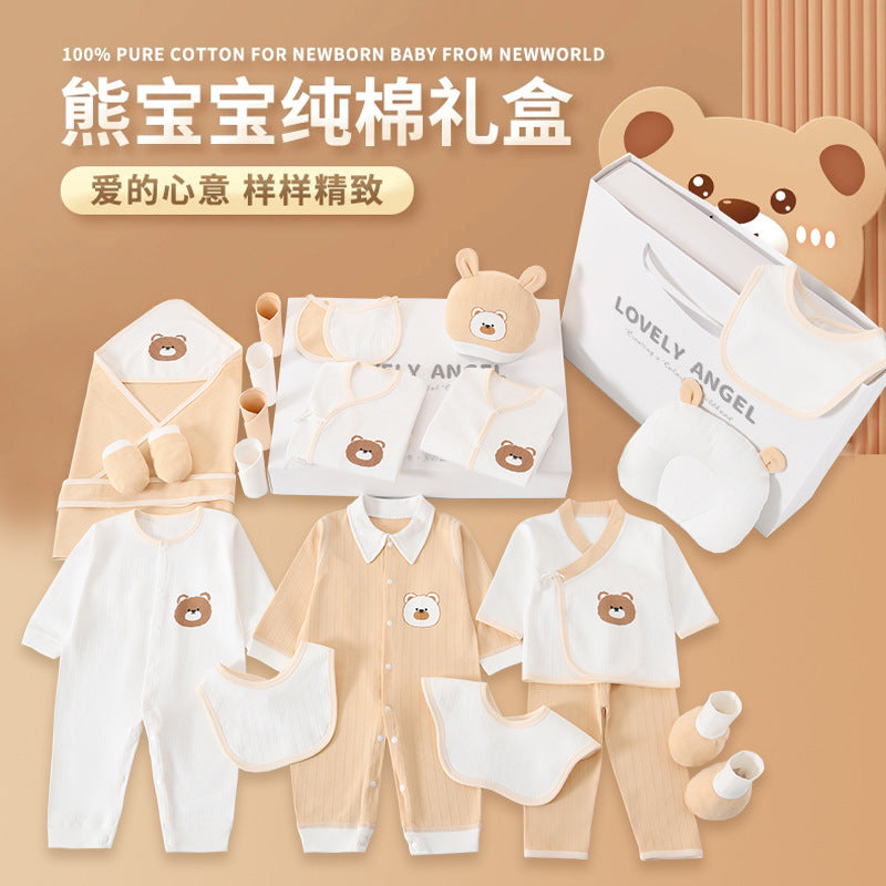 A4 Newborn Baby Gift Box Class A Pure Cotton Set Full Moon Baby Gift Newborn Newborn Meeting Gift Supplies - Mixbatch