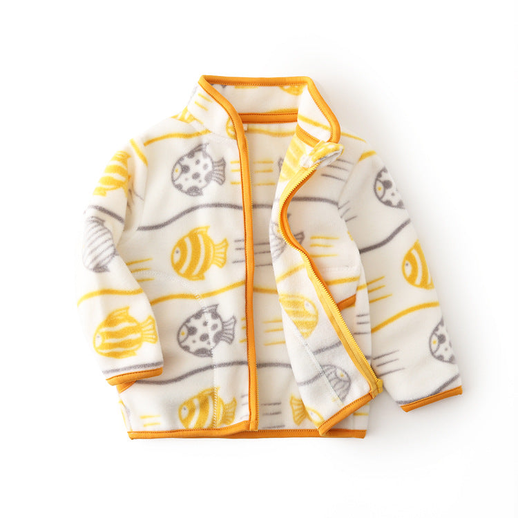 A children's warm fleece jacket for winter