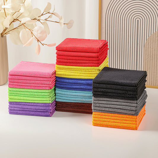 A 350G warp knitted microfiber towel high elastic silk locking edge does not shed hair and does not fade housekeeping cleaning kitchen rag