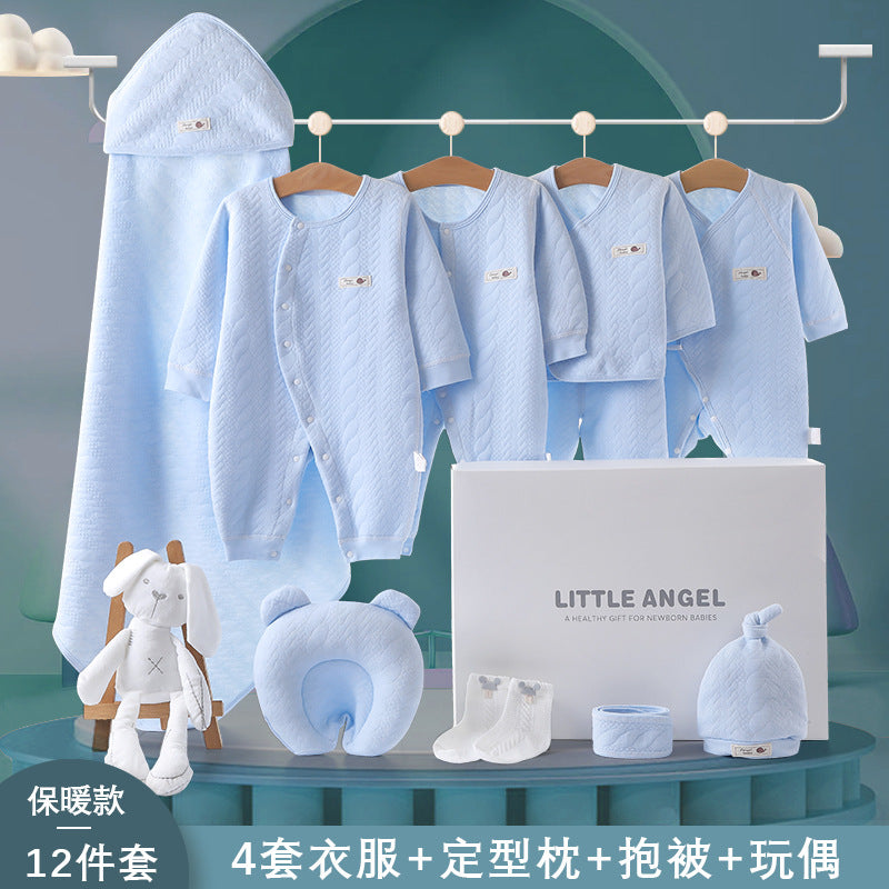 A2 Spring and Autumn Hot Sale New Baby Gift Box Breathable Soft Thin Newborn Baby Clothes onesie Romper Set - Mixbatch