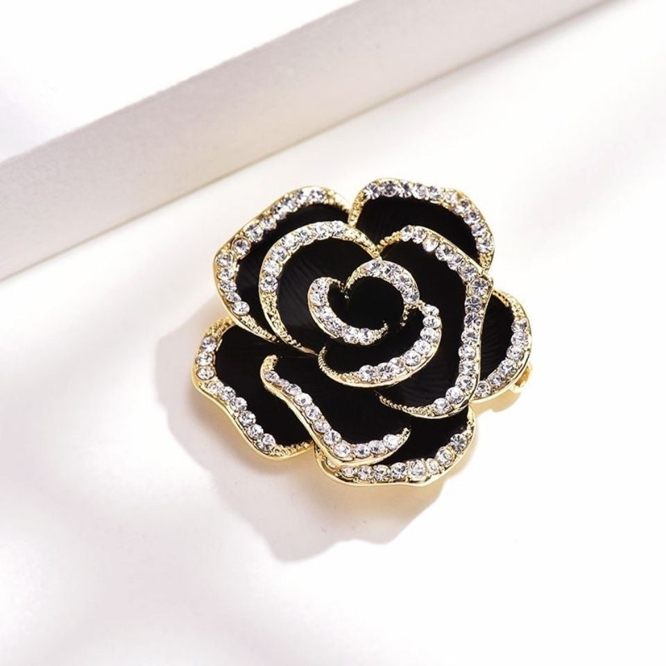 A Camellia brooch, high-end retro small fragrant brooch, cute silk scarf buckle, pin, high-end clothing batch women - Mixbatch
