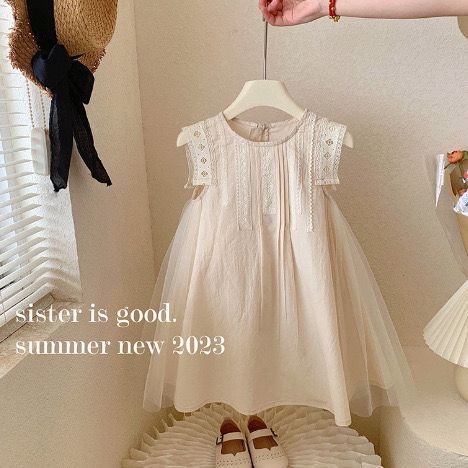 A Korean version of children's clothing girls' dress summer new foreign style medium children's temperament long dress little girl princess dress
