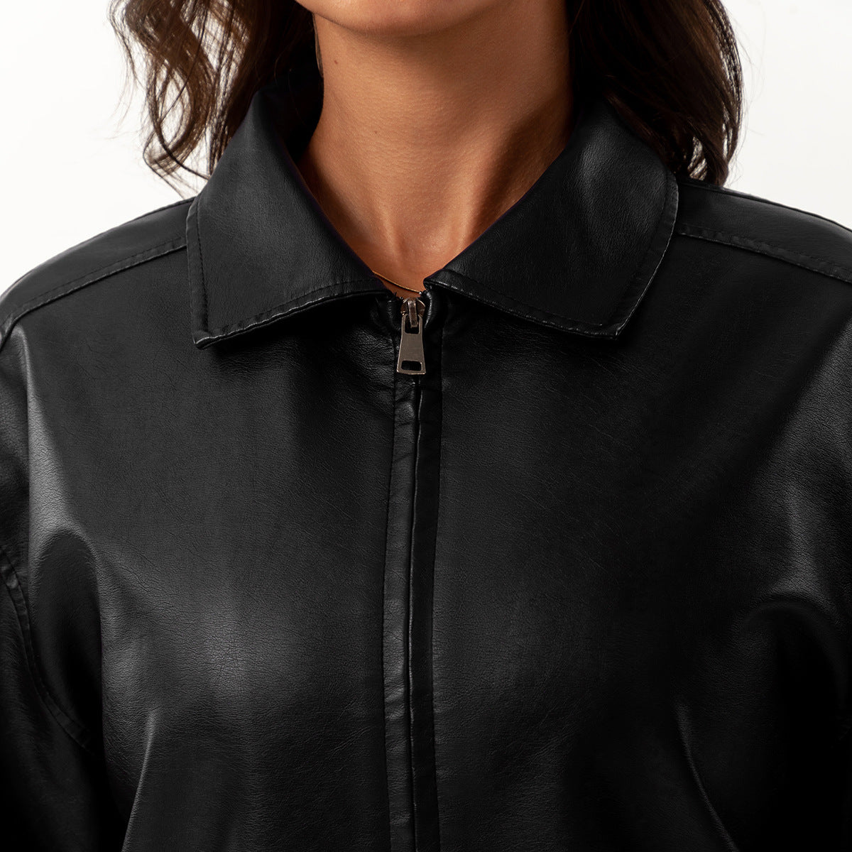 A women's leather jacket