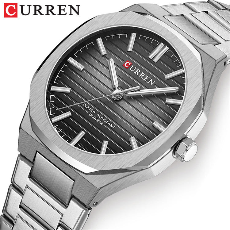A 8456 men's steel belt business watch quartz simple men's watch cross-border explosion spot wholesale