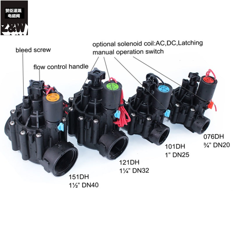 A Irrigation agriculture and forestry landscape intelligent pulse valve, flow adjustable outdoor waterproof valve with manual switch electricity