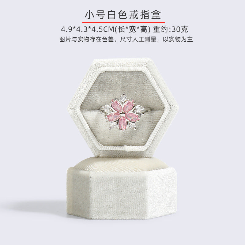 A Velvet hexagonal jewelry box