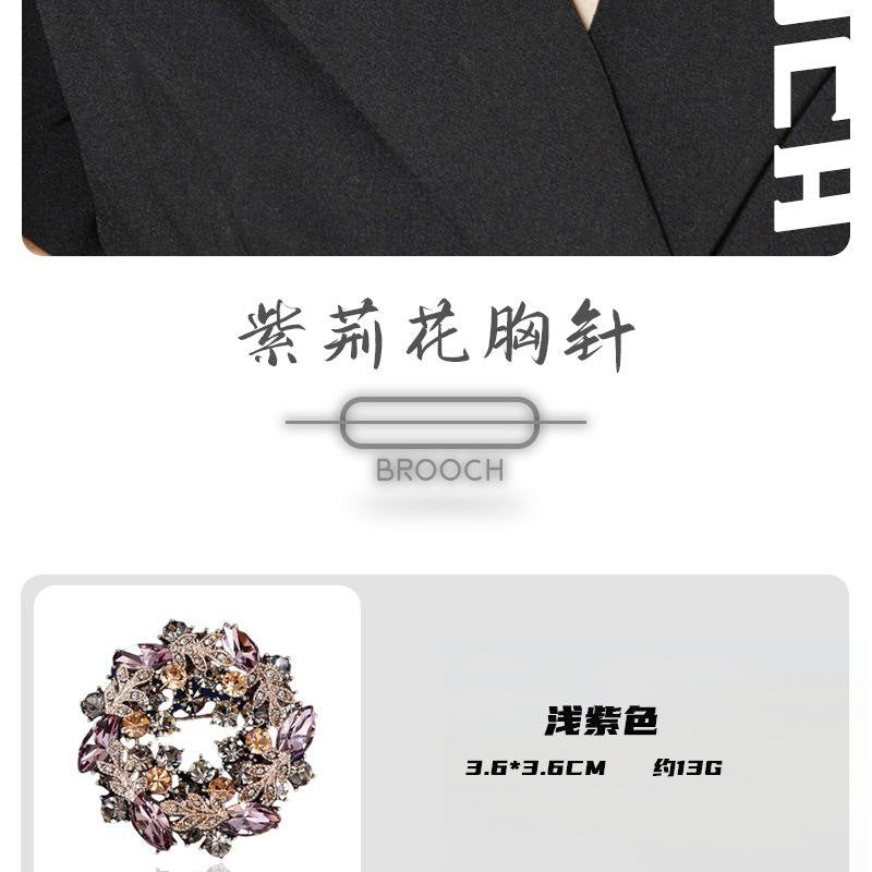 A new Bauhinia brooch, brooch with diamonds, retro pin brooch, fashionable and versatile Korean version - Mixbatch
