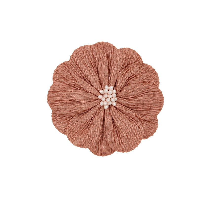 A new handmade pleated fabric flower bark pattern flower core head flower headband accessories shoes and hats flower clothing accessories 8CM - Mixbatch