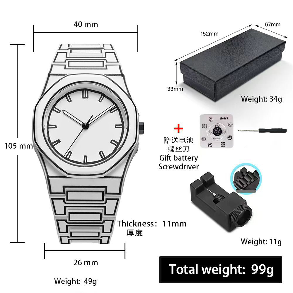A Men's Premium Waterproof Women's Watch South East Asia Middle East Popular Plastic Men's Quartz Watch