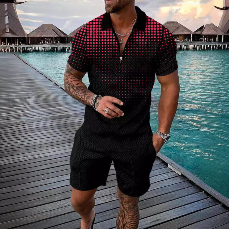 A short-sleeved shorts set
