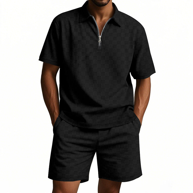 A short-sleeved shorts set