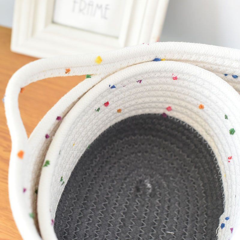 A cotton woven storage basket