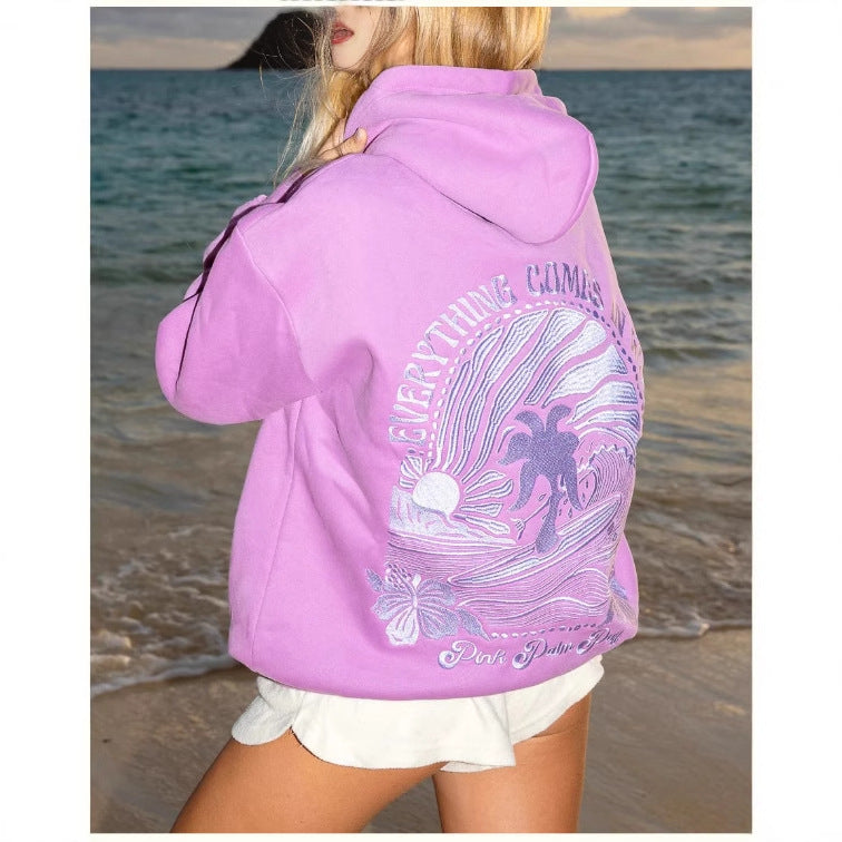 A sweater embroidered sweater