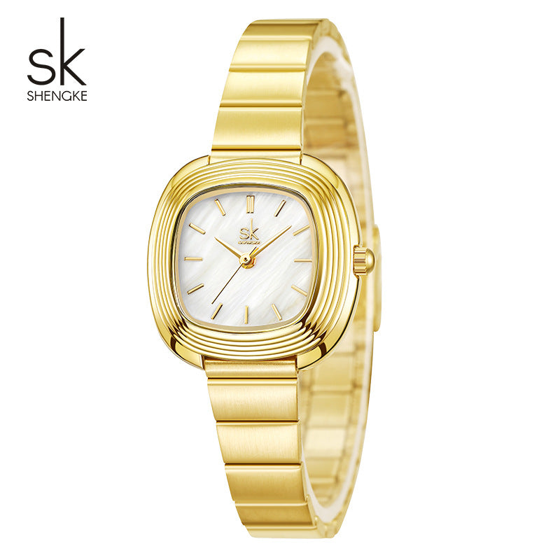 A women's watch light luxury niche square watch stainless steel with quartz