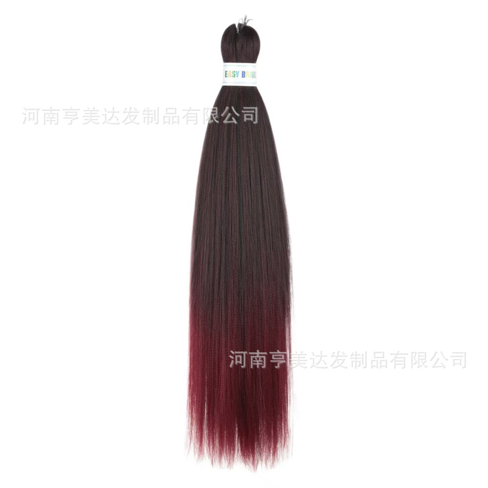 A EZ Color 26inch Women Chemical Fiber Long Straight Hair Large Easy Braided Hair Low Temperature Silk Long Straight Hair Wig - Mixbatch