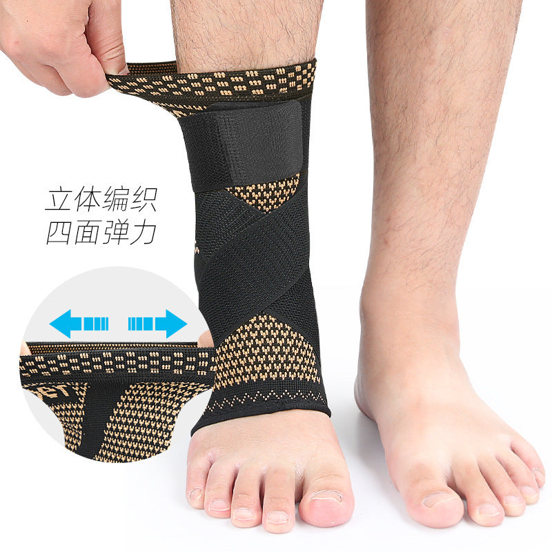 A strap pressurized ankle brace nylon knitted elastic ankle brace basketball running mountaineering pressurized fixed ankle brace