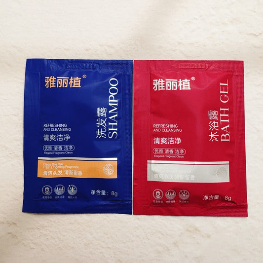 أكياس مستلزمات الاستحمام الفندقية التي تستخدم لمرة واحدة