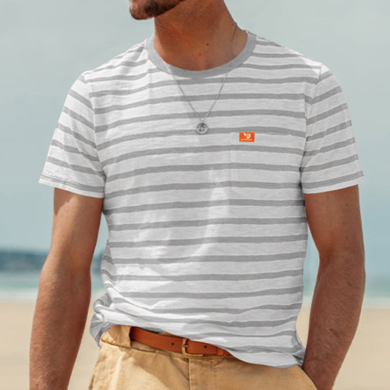 A striped short-sleeved T-shirt