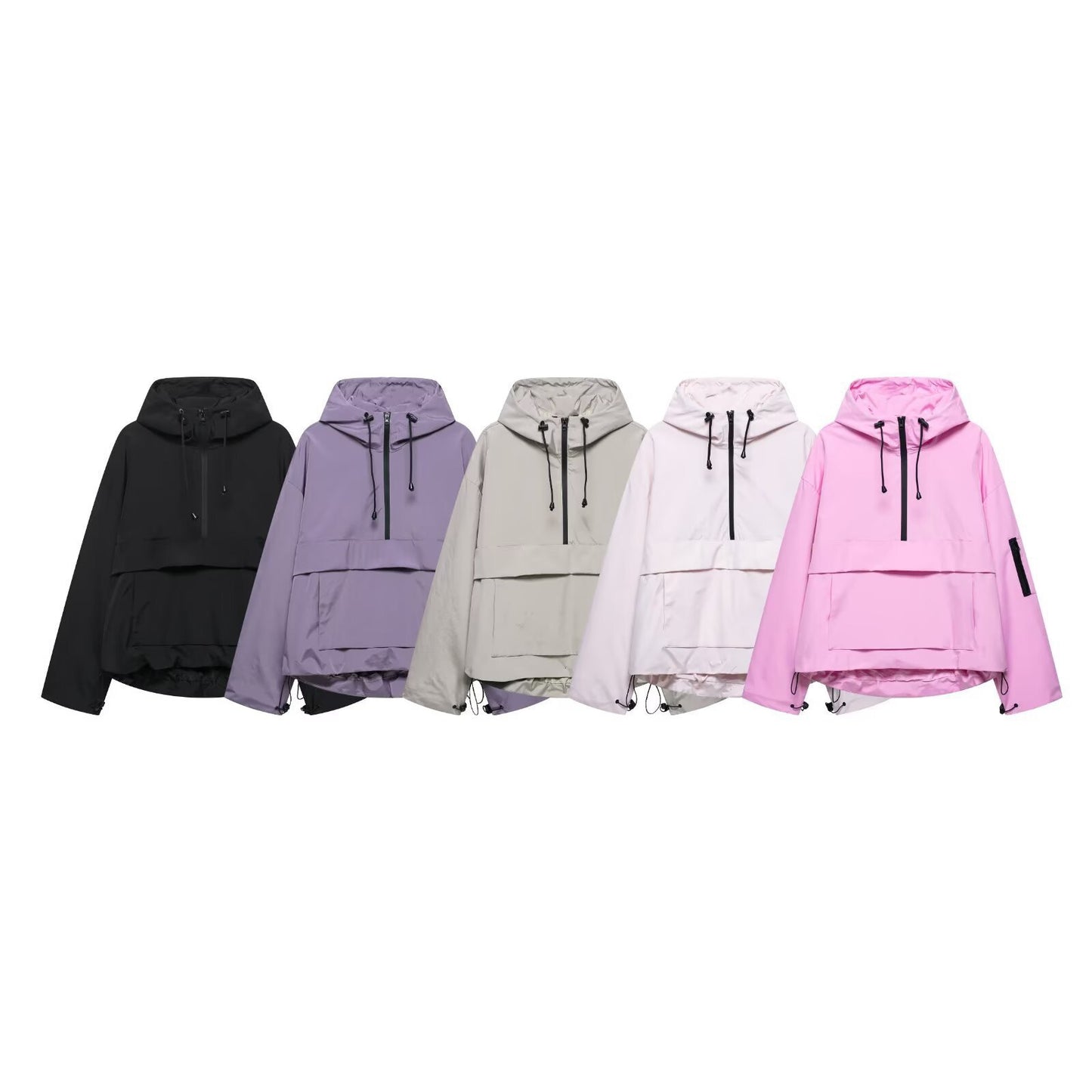 A hooded jacke