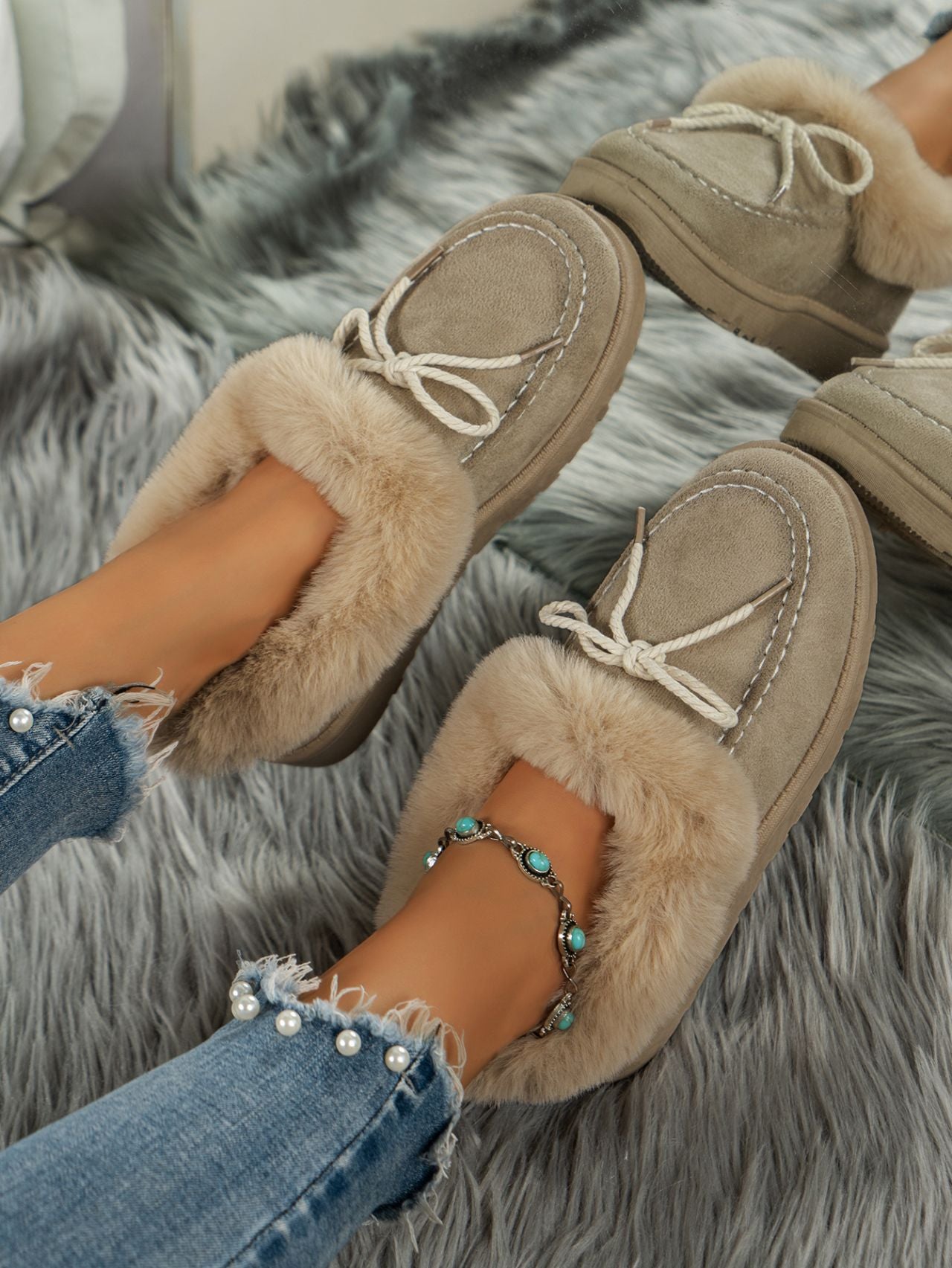 A warm plush boot