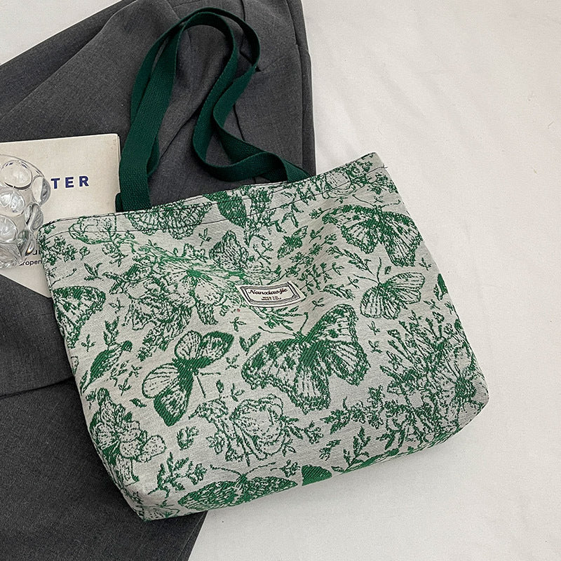 A new canvas bag women's ins versatile shopping commuter tote bag women's bag