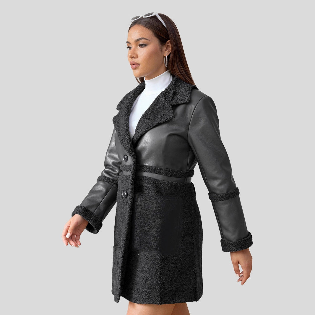 A women's leather jacket