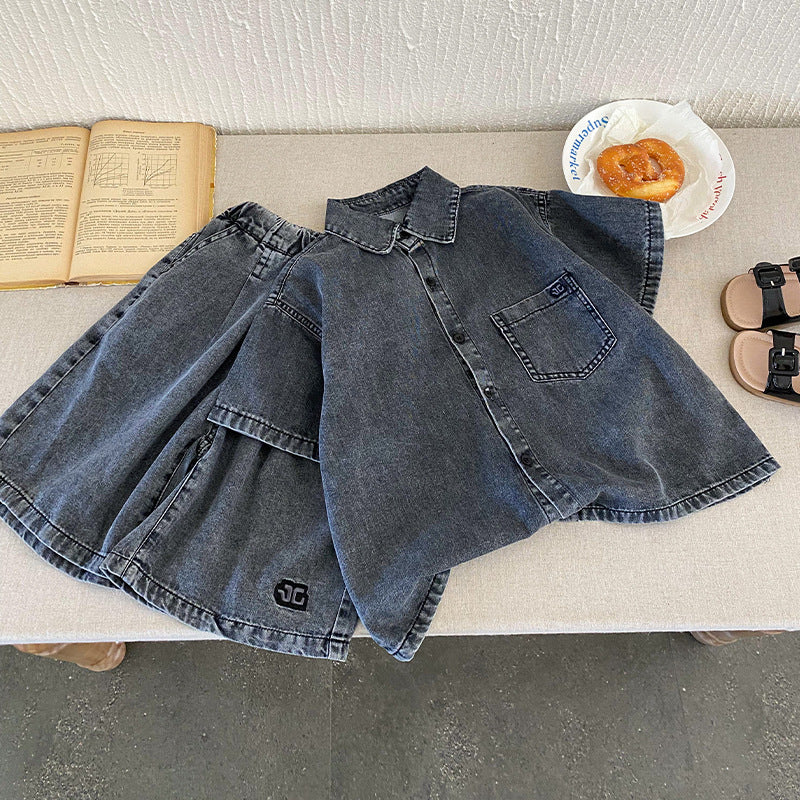 A children's clothing children's summer clothing boys denim suit summer models - Mixbatch