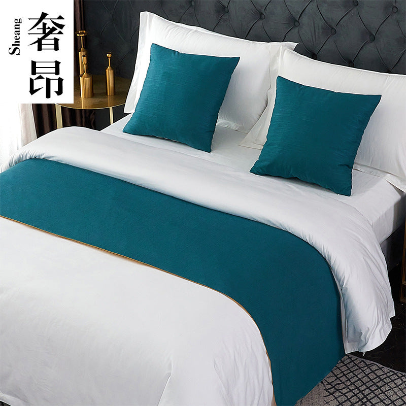 A hotel bedside towel decoration