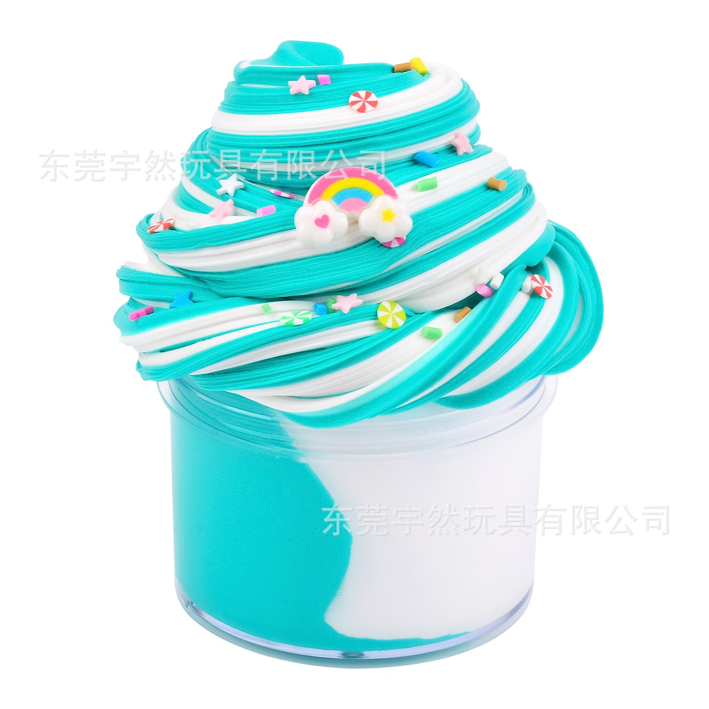A 12pcs two-color slime cotton mud set 60ml colored mud DIY toy