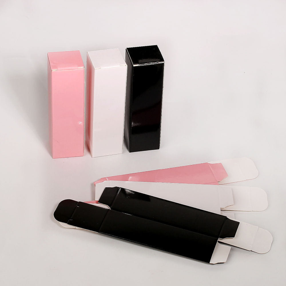 A spot pink lipstick lip gloss tube packaging carton cosmetic packaging white empty box 25X87mm printable logo MOQ: 100 PIECE - Mixbatch