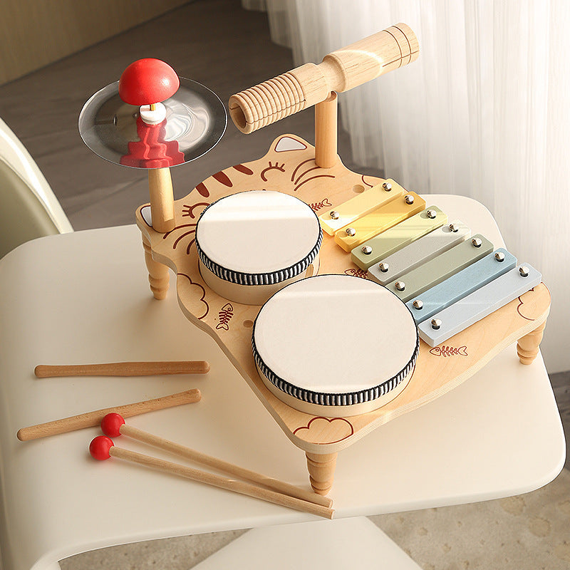 A baby children's music banging bandstand men and women birthday gifts Orff musical instruments teaching aids wooden toys